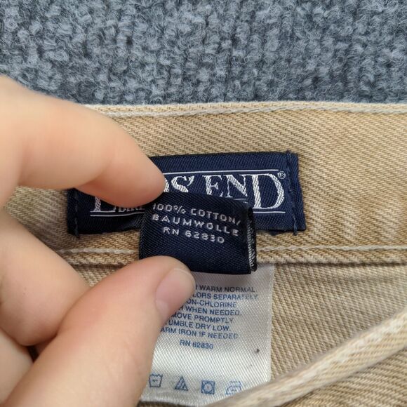 Lands End Direct Merchants Womens Jeans Tan Size 10 5 Pocket Belt Loops - Picture 12 of 12